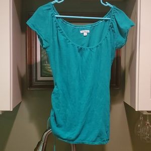 AE - Sea green tee with assymetrical tie on hip